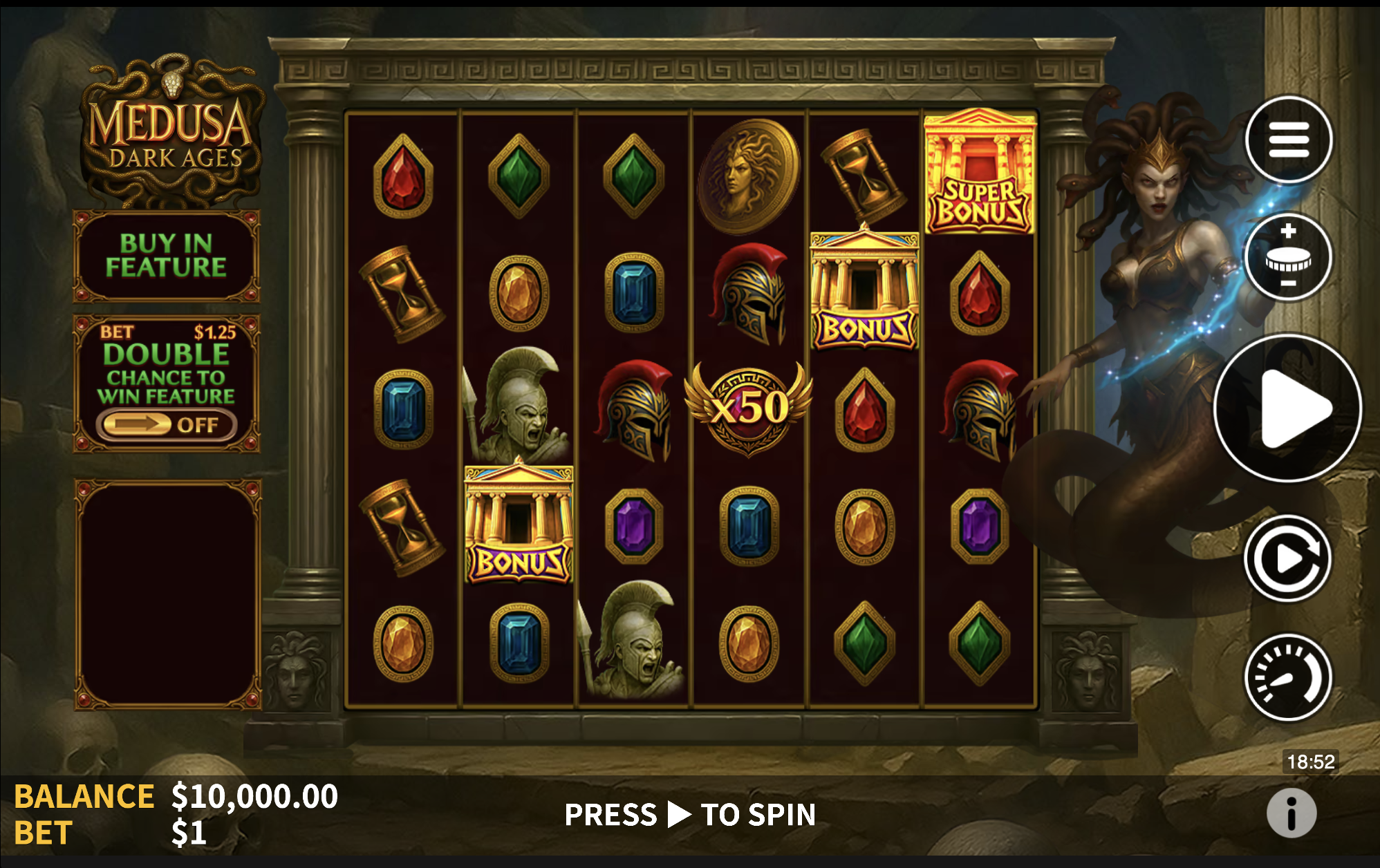 Medusa: Dark Ages Slot Review | Facing the Gorgon in the Lab screenshot